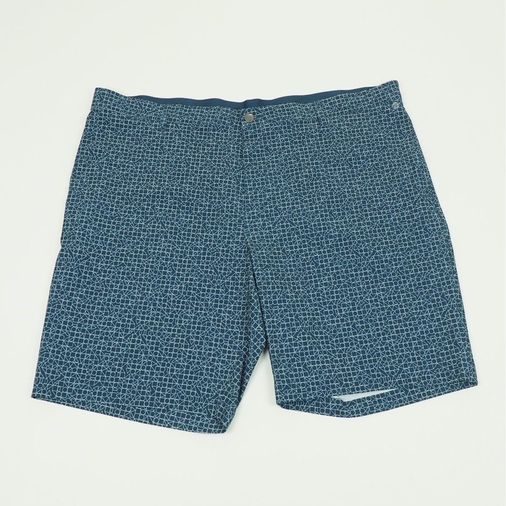 New Adidas Golf Shorts Mens 42 Dark Blue Abstract Geometric Print Performance